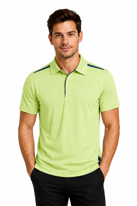 PATERSON MENS POLOS - SAGE/NAVY