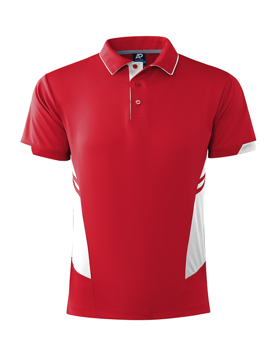 TASMAN MENS POLOS - RED/WHITE