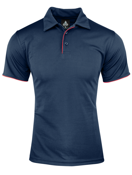 YARRA MENS POLOS - NAVY/RED