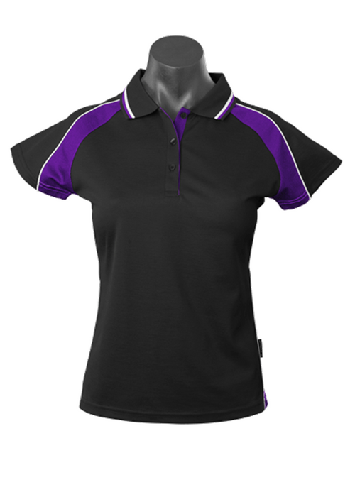 PANORAMA LADY POLOS - BLK/ELEC. PURPLE/WHT