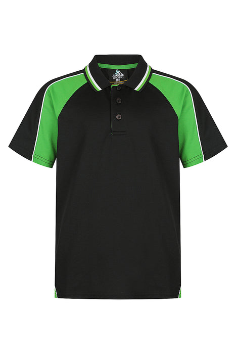 PANORAMA KIDS POLOS - BLK/KAWA GRN/WHT