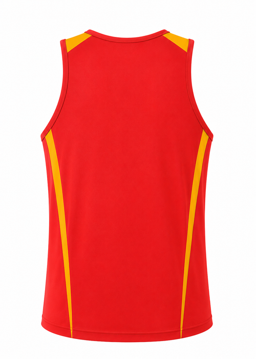 EUREKA MENS SINGLETS - RED/GOLD