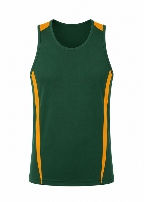 EUREKA MENS SINGLETS - BOTTLE/GOLD