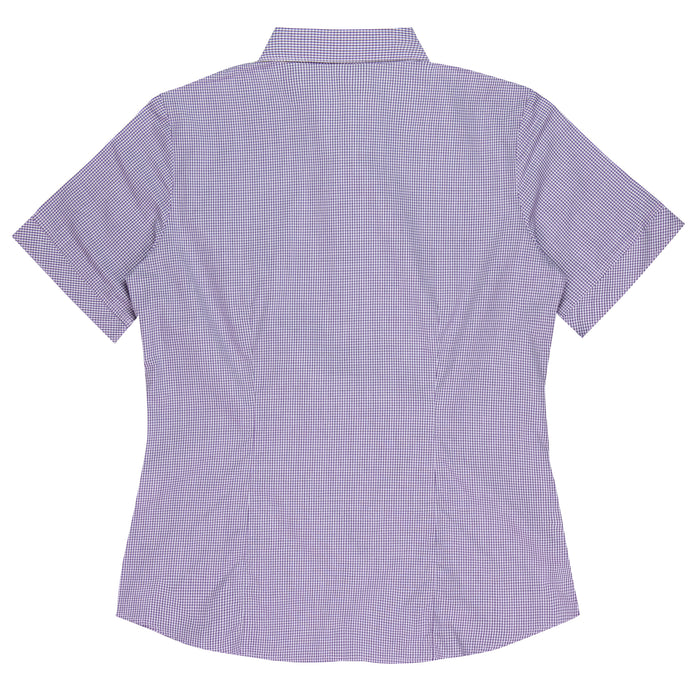 TOORAK LADY SHIRT SHORT SLEEVE - PURPLE/WHITE