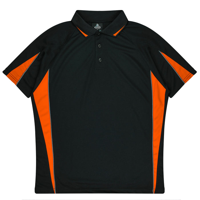 EUREKA MENS POLOS - BLACK/ORANGE