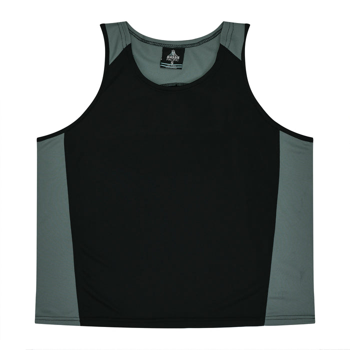 PREMIER MENS SINGLETS - BLACK/ASHE