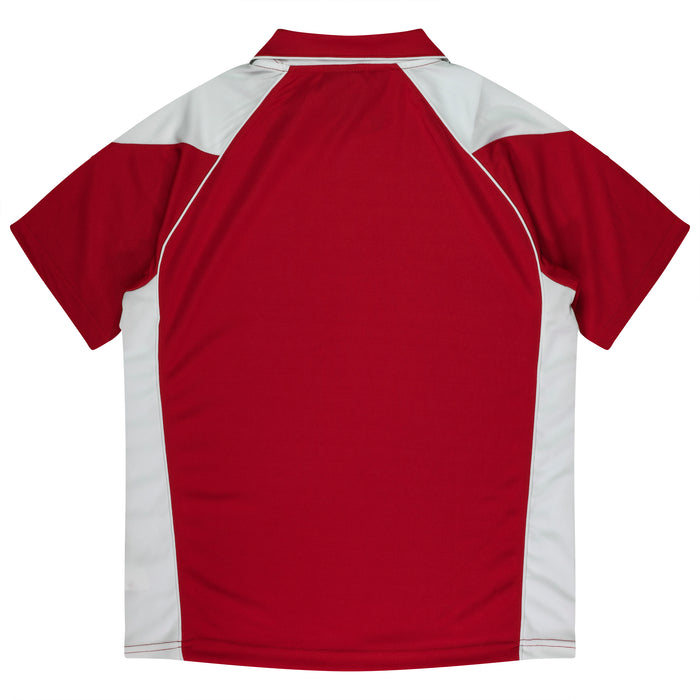 PREMIER MENS POLOS - RED/WHITE