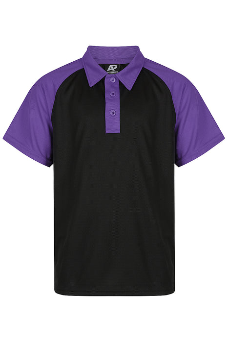 MANLY KIDS POLOS - BLACK/ELECTRIC PURPLE