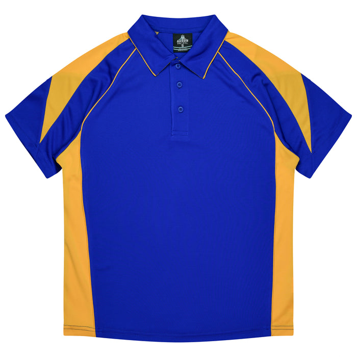 PREMIER MENS POLOS - ROYAL/GOLD