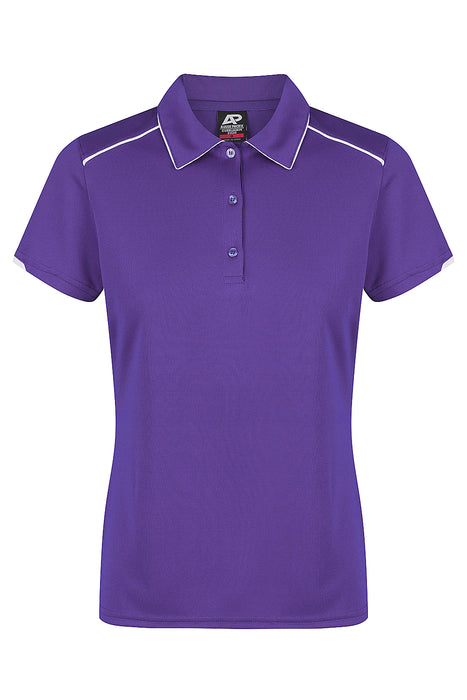 CURRUMBIN LADY POLOS - PURPLE/WHITE