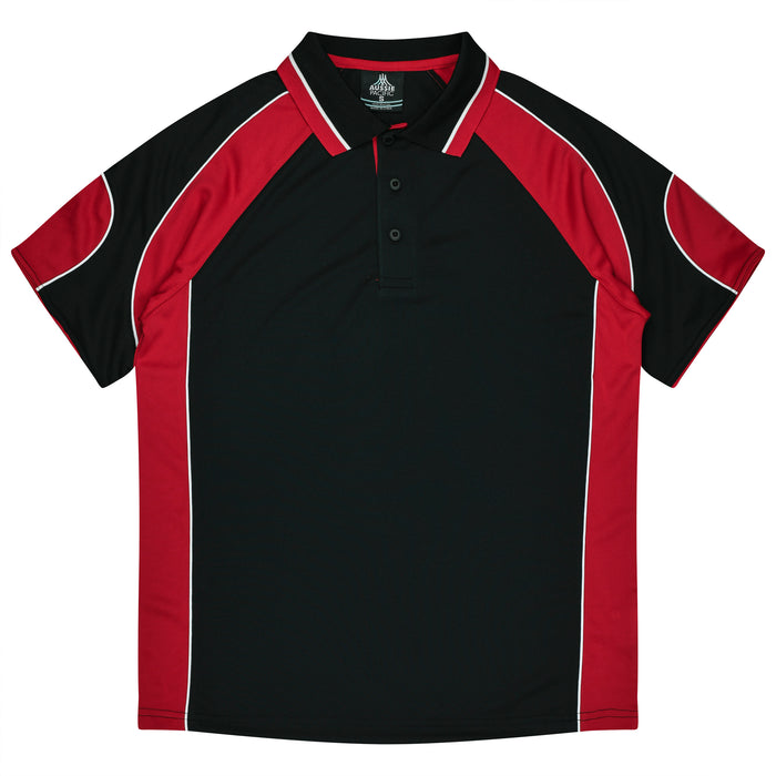 MURRAY MENS POLOS - BLACK/RED