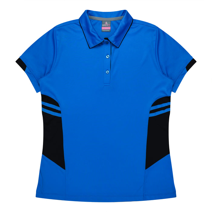 TASMAN LADY POLOS - CYAN/BLACK