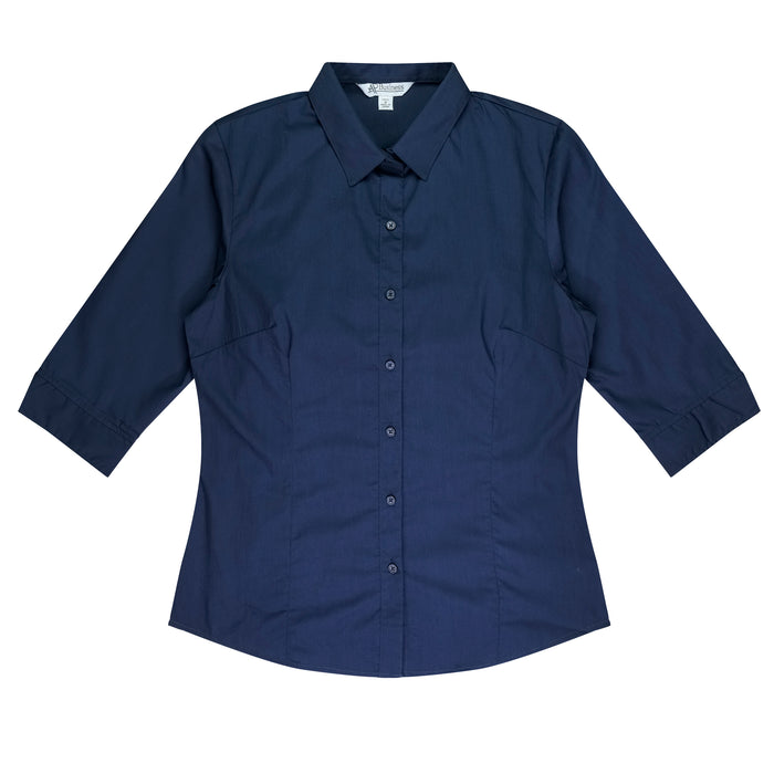 MOSMAN LADY SHIRT 3/4 SLEEVE - NAVY