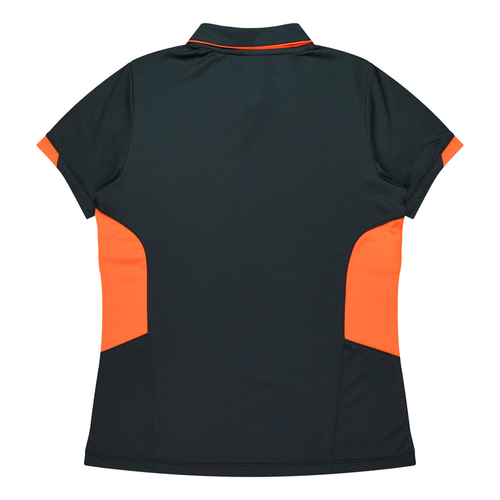 TASMAN LADY POLOS - SLATE/NEON ORANGE