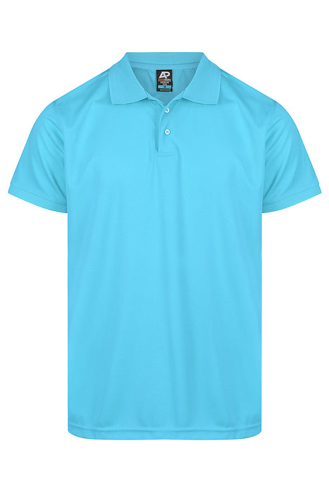 LACHLAN MENS POLOS - CYAN