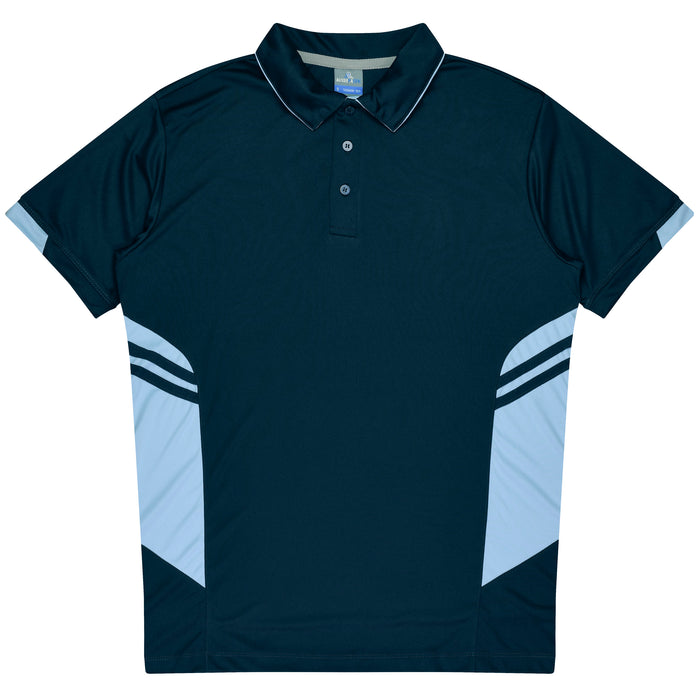 TASMAN MENS POLOS - NAVY/SKY