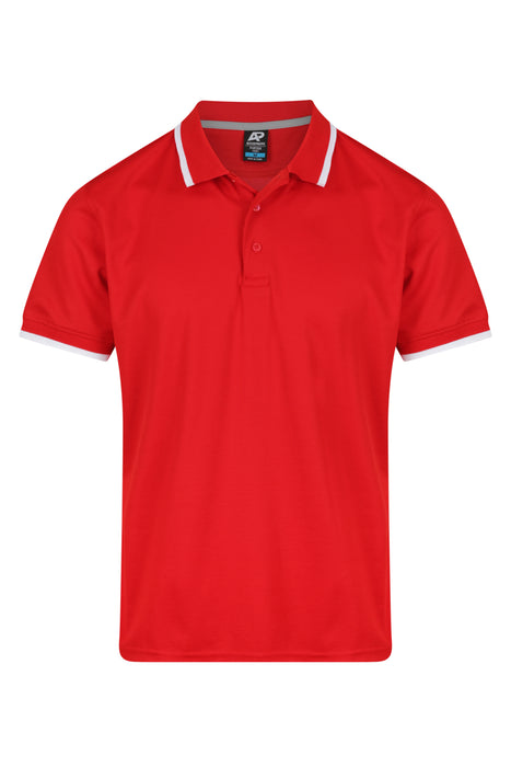 PORTSEA MENS POLOS - RED/WHITE