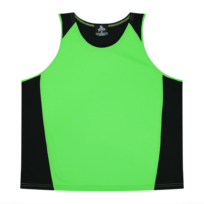 PREMIER MENS SINGLETS - APPLE/BLACK