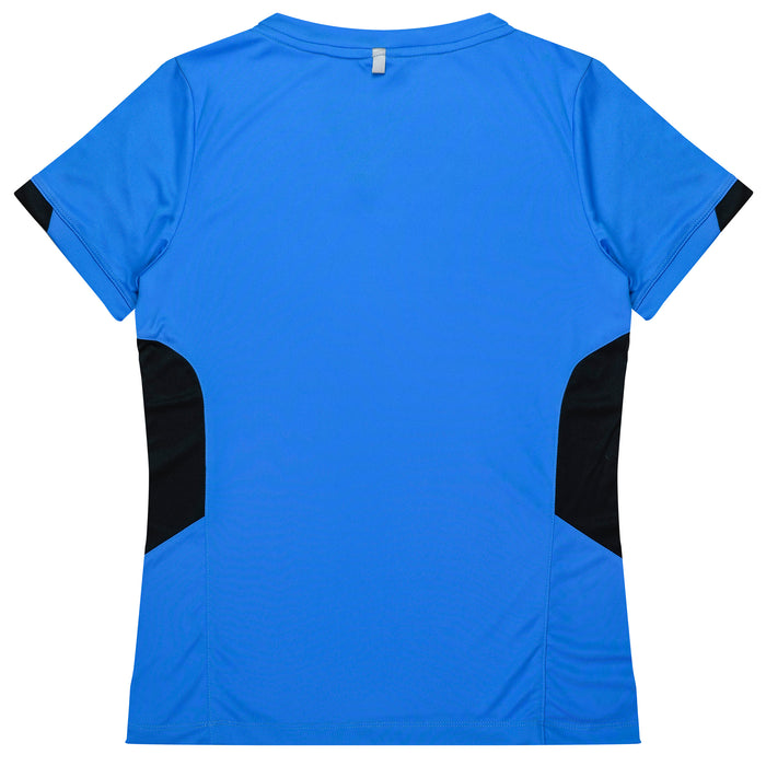 TASMAN LADY TEES - CYAN/BLACK