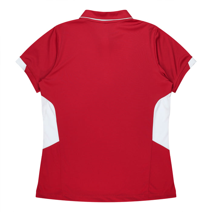 TASMAN LADY POLOS - RED/WHITE