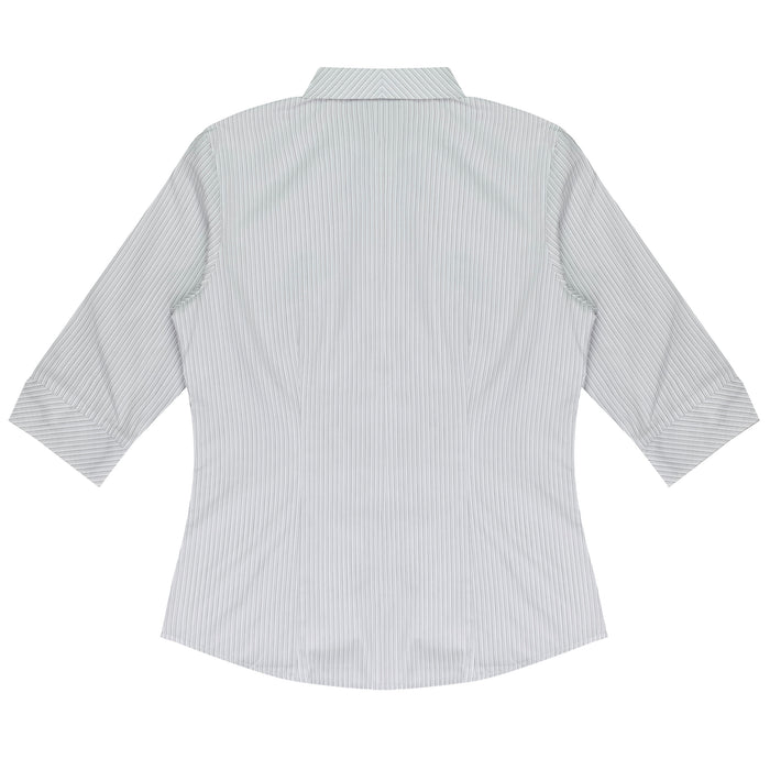 BAYVIEW LADY SHIRT 3/4 SLEEVE - WHITE/SILVER