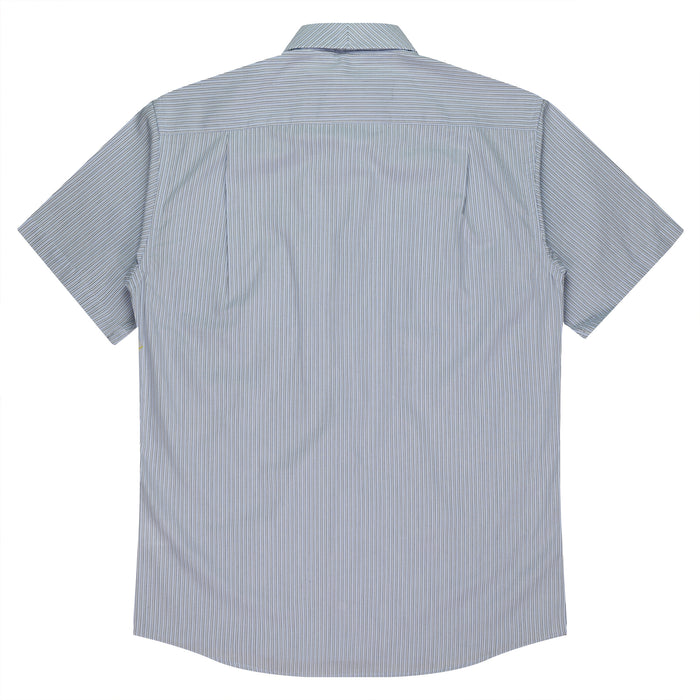 BAYVIEW MENS SHIRT SHORT SLEEVE - WHITE/SKY