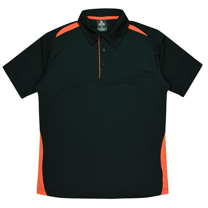 PATERSON MENS POLOS - BLACK/ORANGE