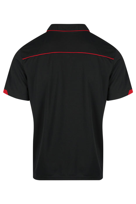 CURRUMBIN MENS POLOS - BLACK/RED