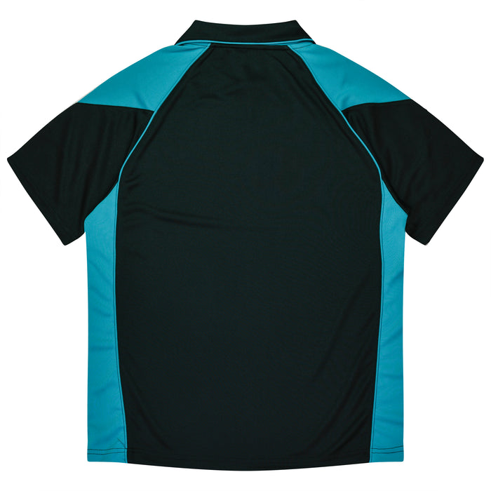 PREMIER MENS POLOS - BLACK/TEAL