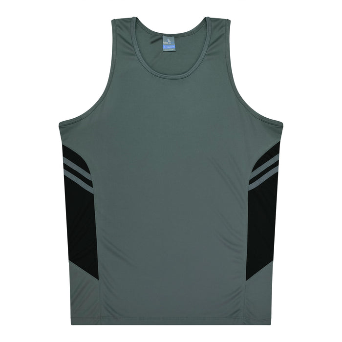 TASMAN KIDS SINGLETS - ASHE/BLACK