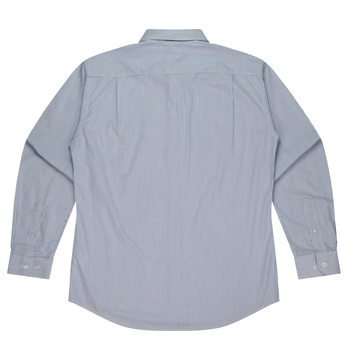 HENLEY MENS SHIRT LONG SLEEVE - WHITE/NAVY