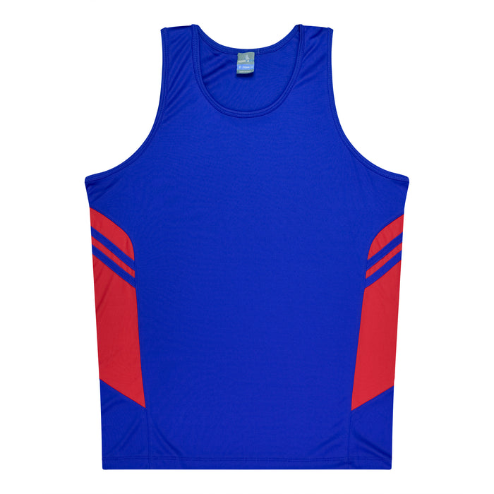 TASMAN KIDS SINGLETS - ROYAL/RED