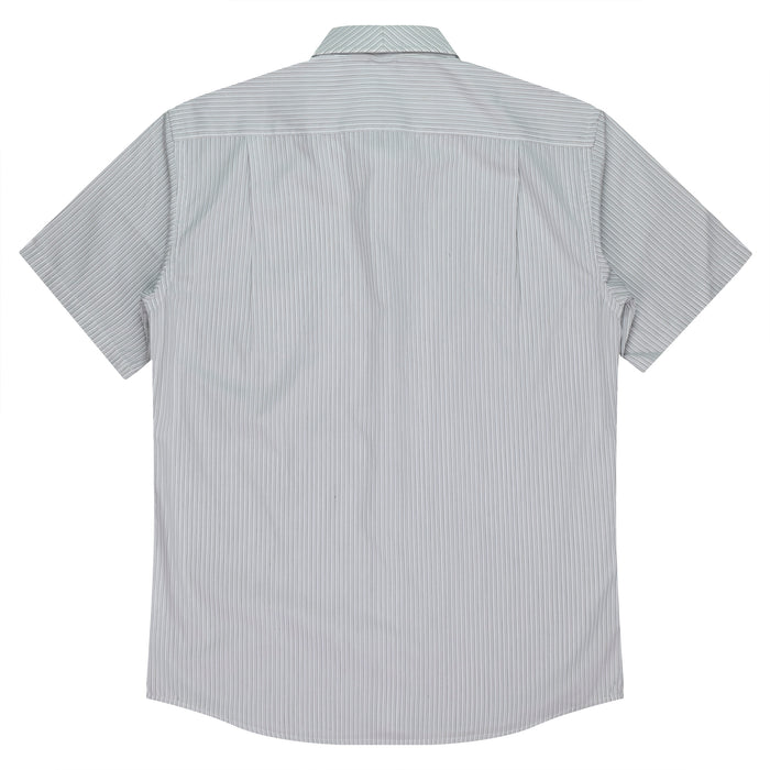 BAYVIEW MENS SHIRT SHORT SLEEVE - WHITE/SILVER