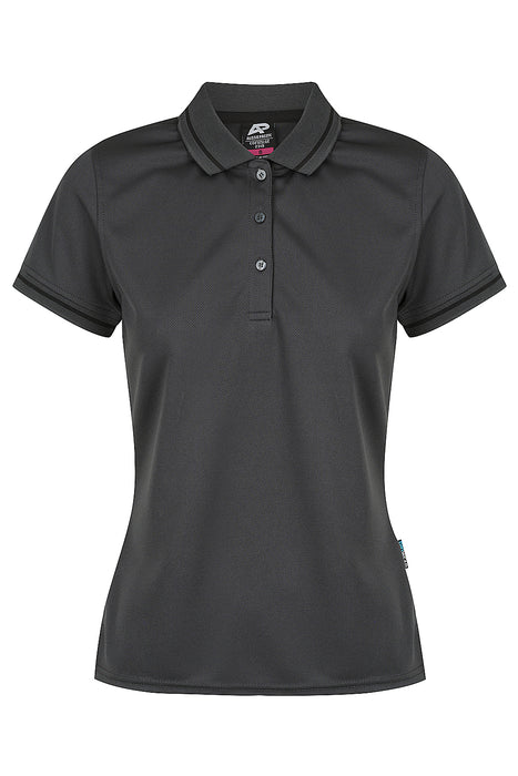 COTTESLOE LADY POLOS - SLATE/BLACK