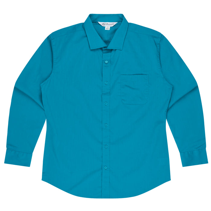 MOSMAN MENS SHIRT LONG SLEEVE - AQUA