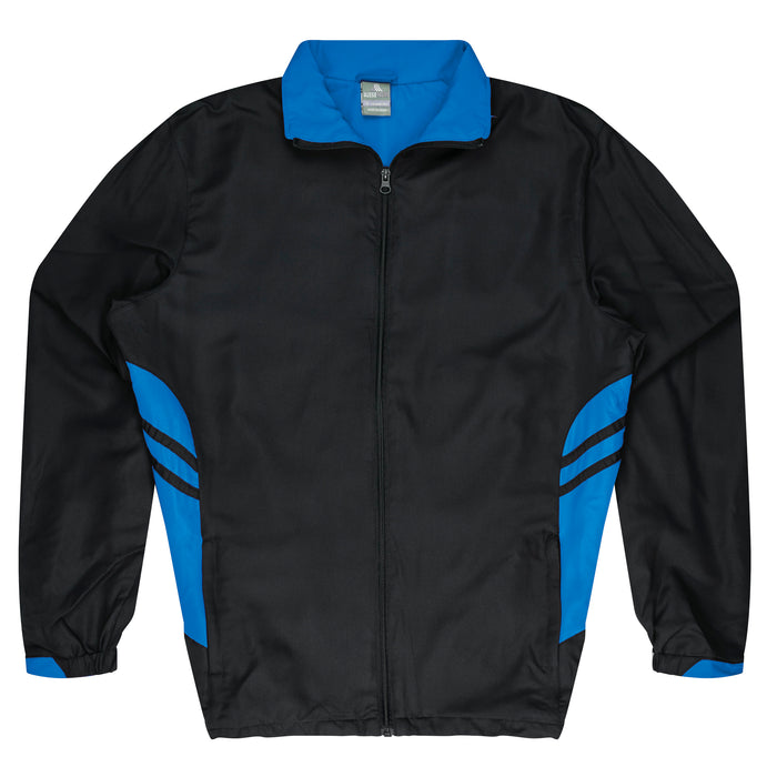 TASMAN MENS TRACKTOPS - BLACK/CYAN