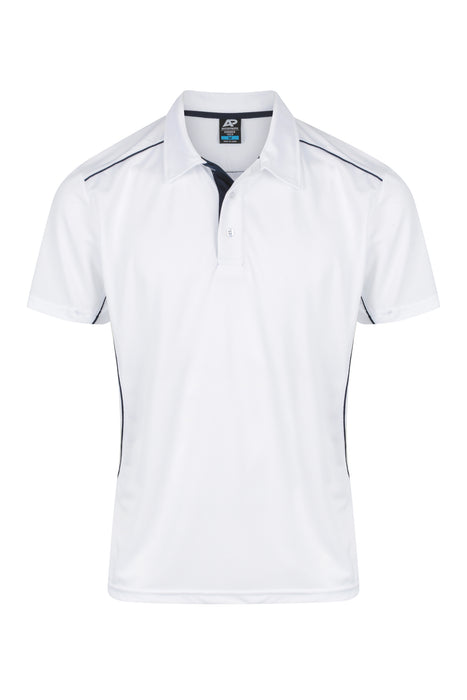 KURANDA MENS POLOS - WHITE/NAVY