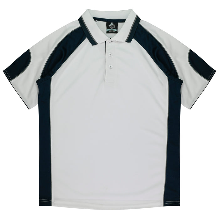 MURRAY MENS POLOS - WHITE/NAVY