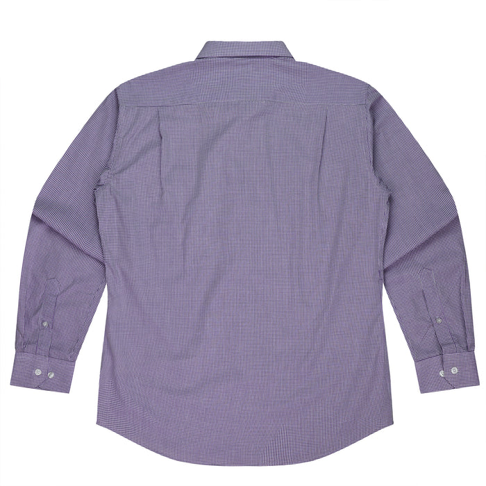 TOORAK MENS SHIRT LONG SLEEVE - PURPLE/WHITE