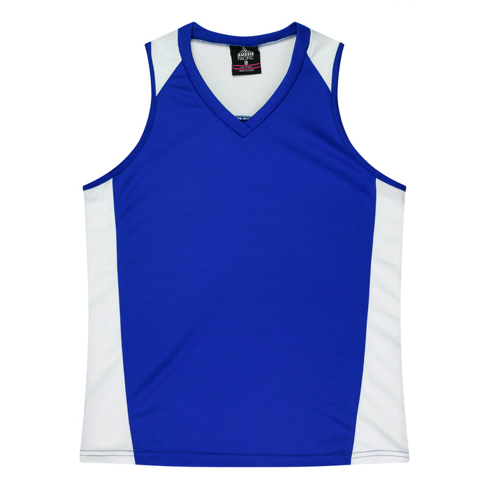 PREMIER LADY SINGLETS - ROYAL/WHITE