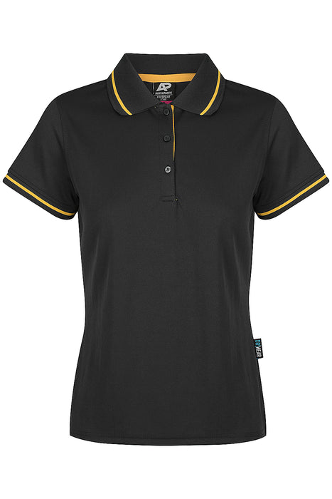 COTTESLOE LADY POLOS - BLACK/GOLD