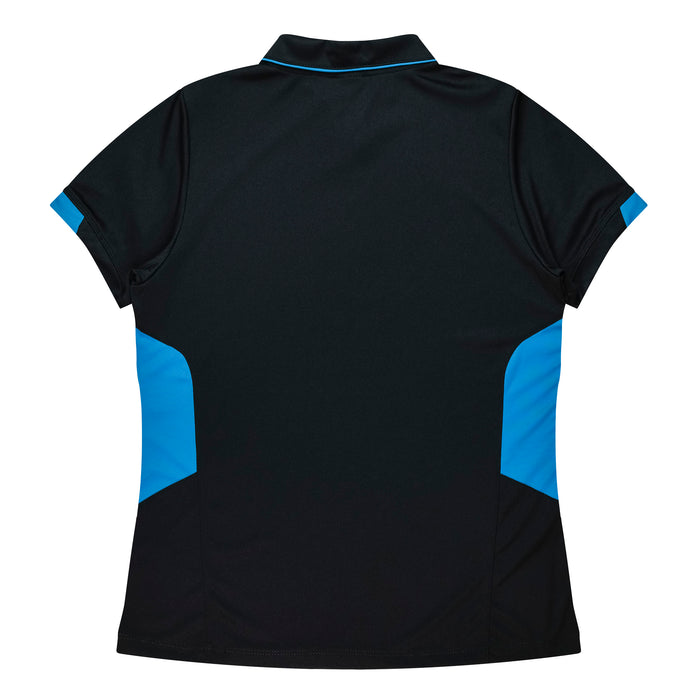 TASMAN LADY POLOS - BLACK/CYAN