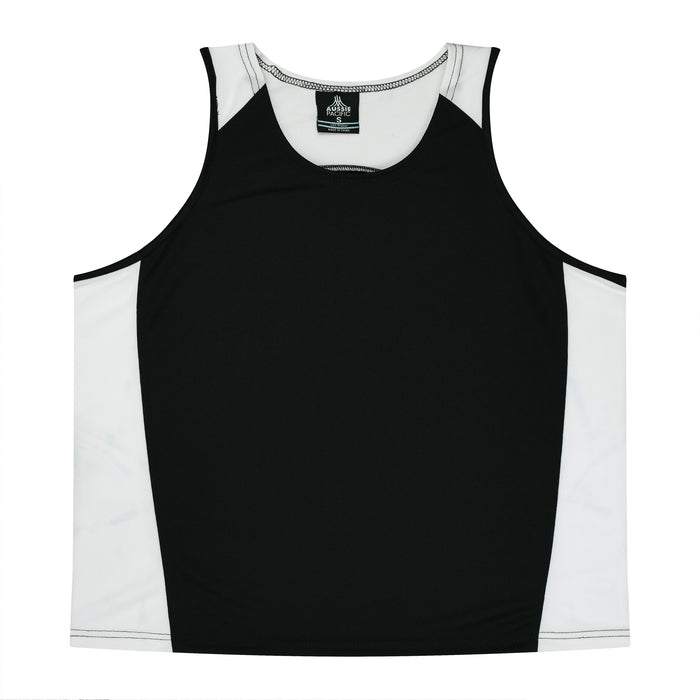 PREMIER MENS SINGLETS - BLACK/WHITE