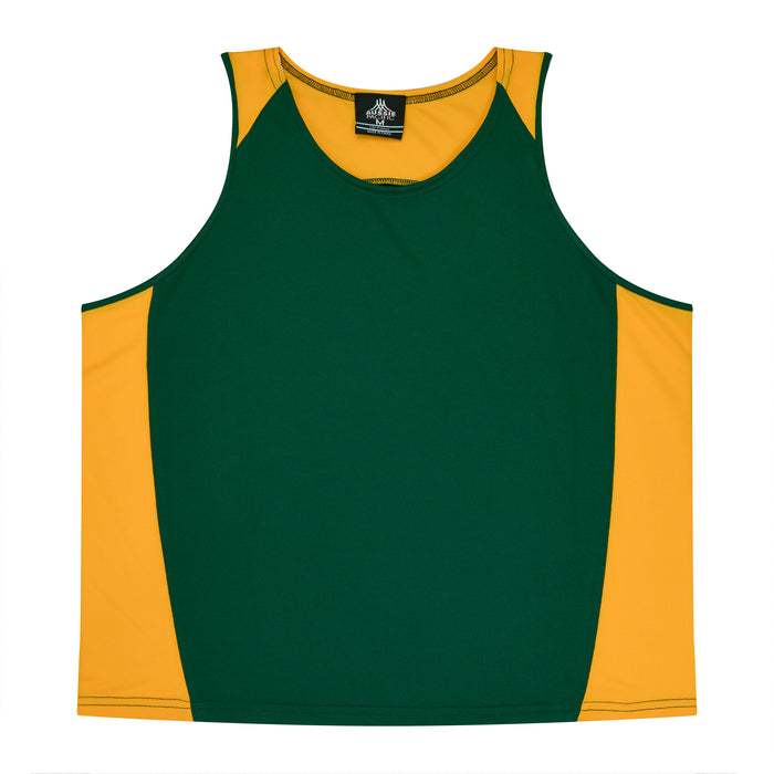 PREMIER MENS SINGLETS - BOTTLE/GOLD