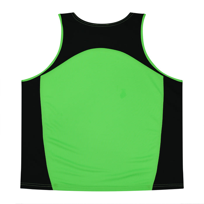 PREMIER MENS SINGLETS - APPLE/BLACK