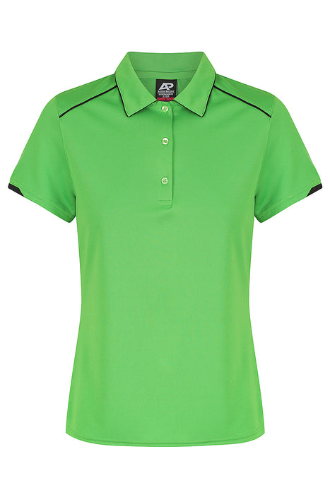 CURRUMBIN LADY POLOS - KAWA GREEN/BLACK