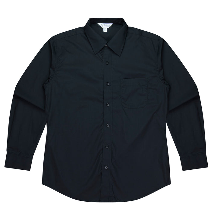 KINGSWOOD MENS SHIRT LONG SLEEVE -  BLACK