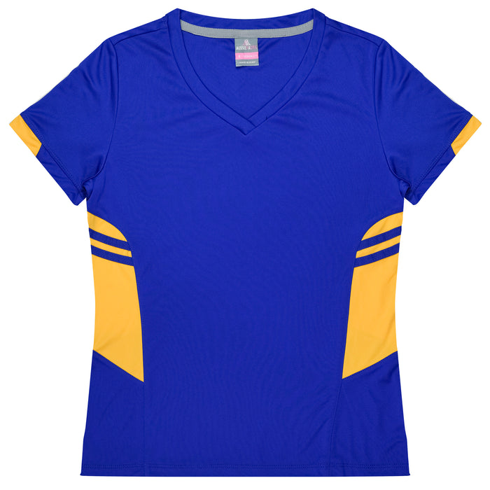 TASMAN LADY TEES - ROYAL/GOLD