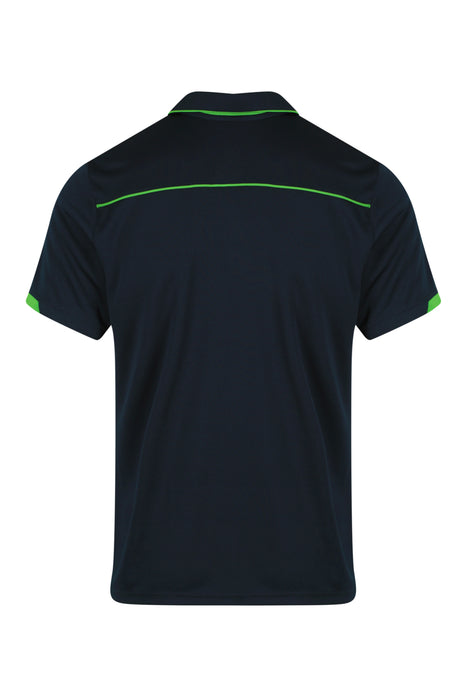 CURRUMBIN MENS POLOS - NAVY/KAWA GREEN