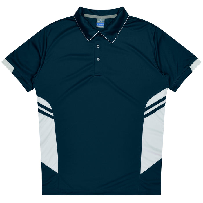 TASMAN MENS POLOS - NAVY/WHITE